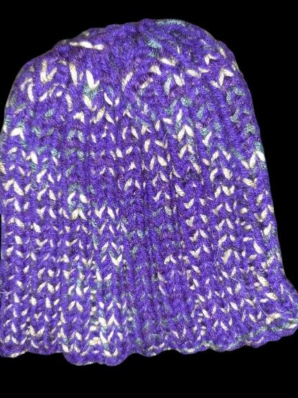 Mariner ribbed tuque — purple variegated